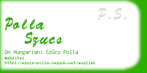 polla szucs business card